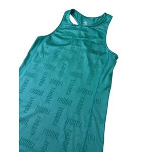 Women's Rabbit Small Teal Racerback All Over Print Workout Tank Top Yoga Running